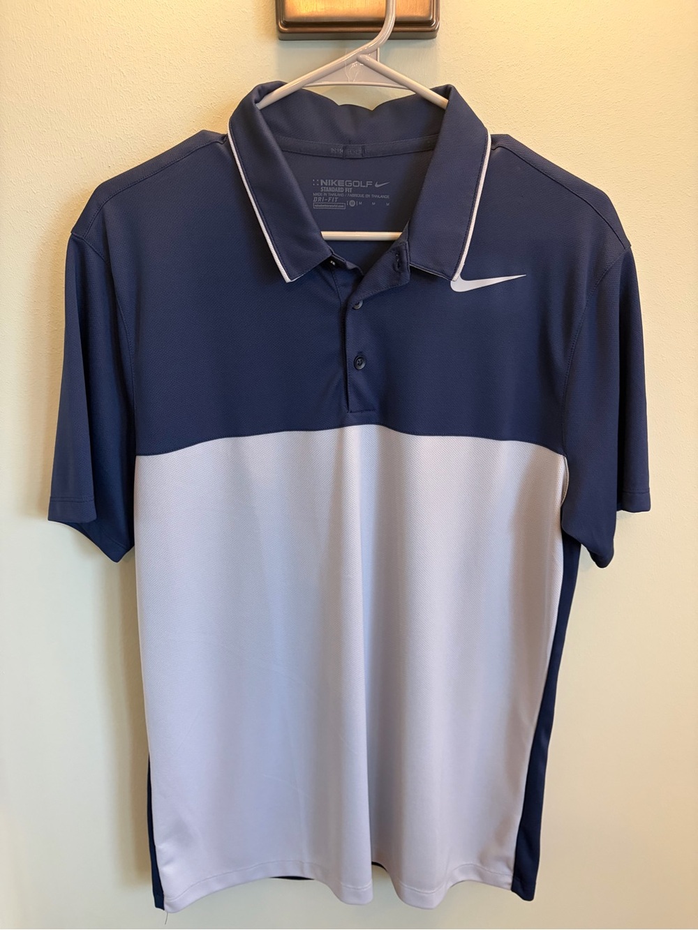 Nike Two-Tone Navy and Light Gray Golf Polo